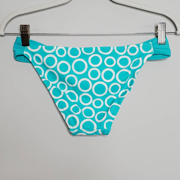VICTORIA'S SECRET • Teal Blue Polka Dot Tonga Low Rise Bikini Bottom NEW Sz S - Picture 6 of 6